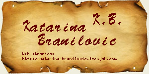 Katarina Branilović vizit kartica